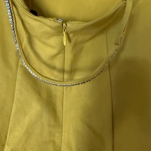 NBD Ciara One Shoulder Diamond Mini Dress | Size XS NWT Saffron Yellow - Picture 12 of 16
